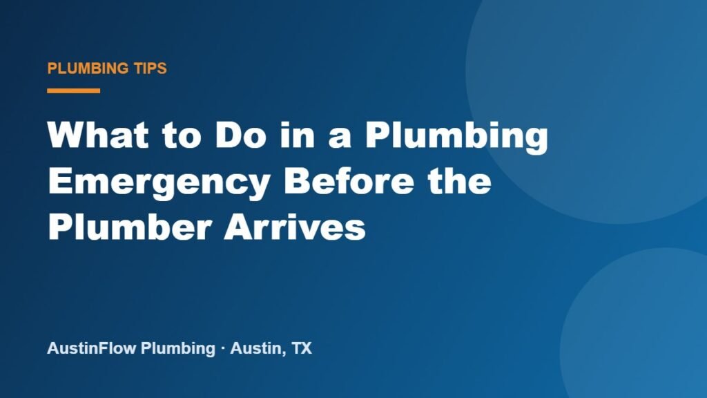 What to Do in a Plumbing Emergency Before the Plumber Arrives